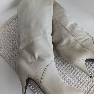 Womens Dress Boots White Winter Cream SZ 7 Retro Boho Clothes, 90s Boots